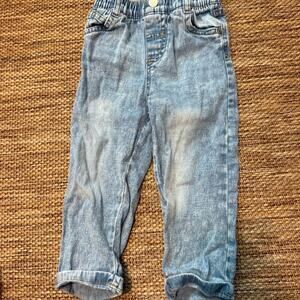 Mario Lopez Baby Boys Jeans 18M Light Wash Denim Elastic Waist Cuffed